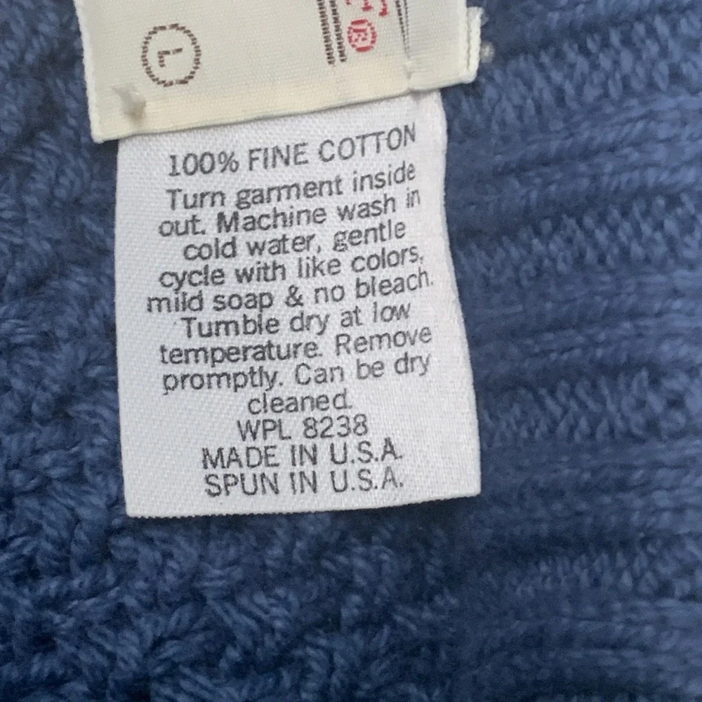 VTG Lord Jeff 100% Cotton Long Sleeve Sweater Size Large Blue Made In USA NEW - Picture 4 of 9